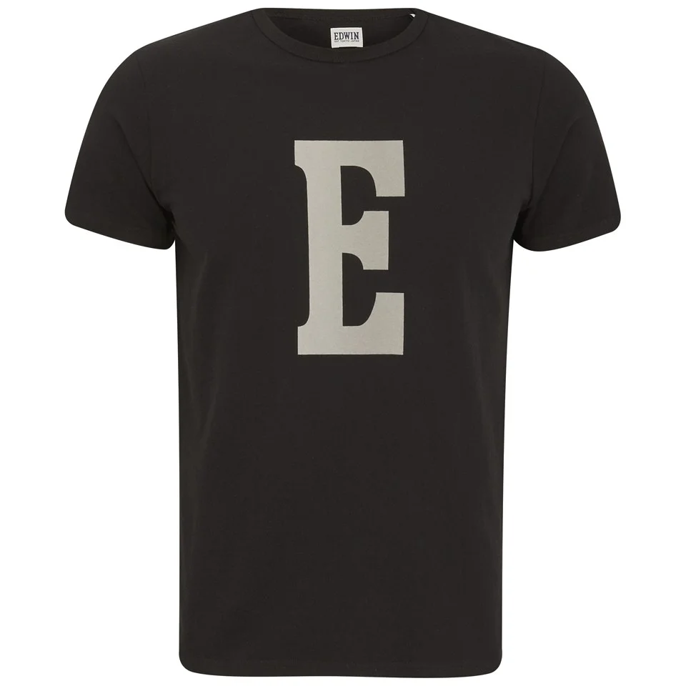 Edwin Men's Small Logo Crew Neck T-Shirt - Black Image 1