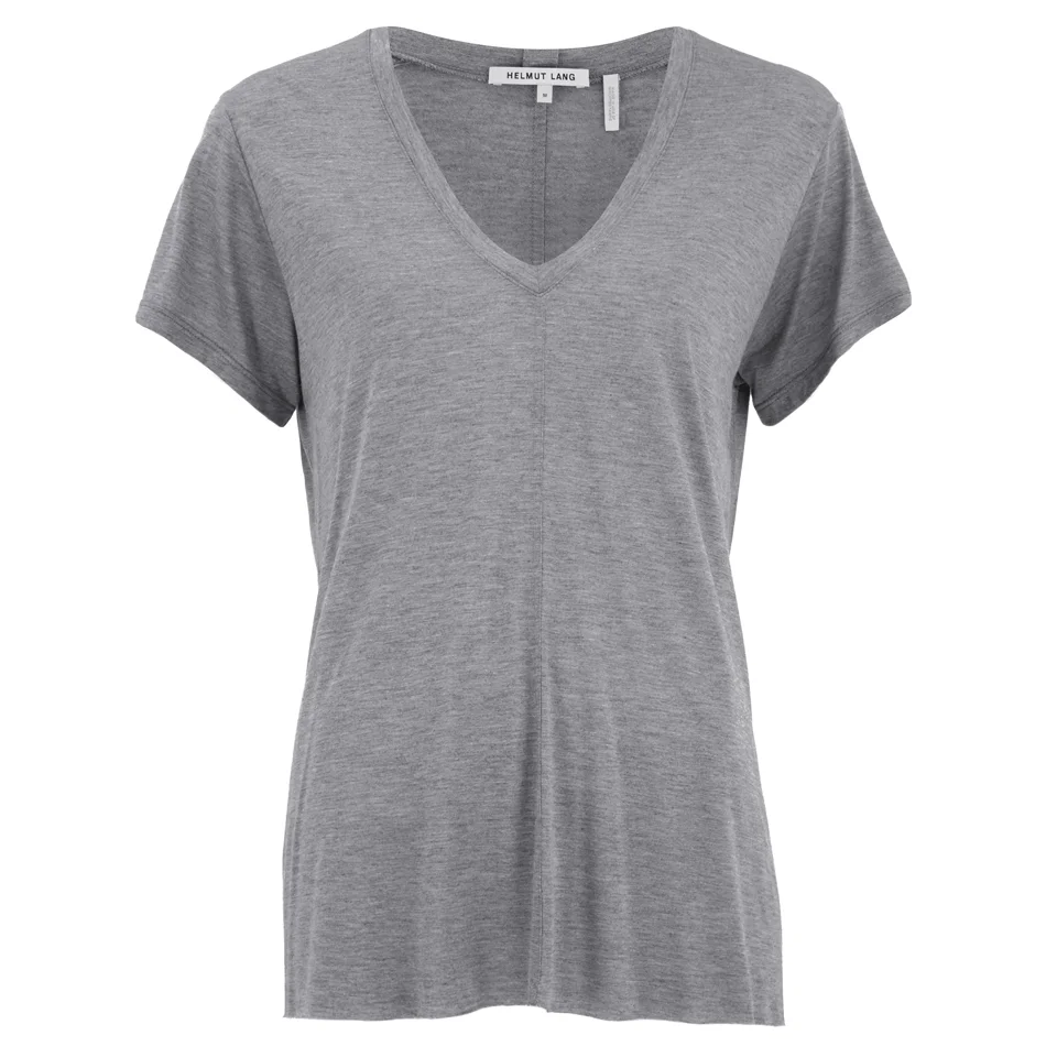 Helmut Lang Women's Deep V Neck T-Shirt - Heather Grey Image 1