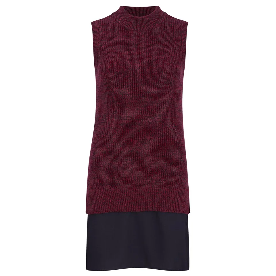 French Connection Women's Hendy Jumper Dress - Runaway Red/Black Image 1