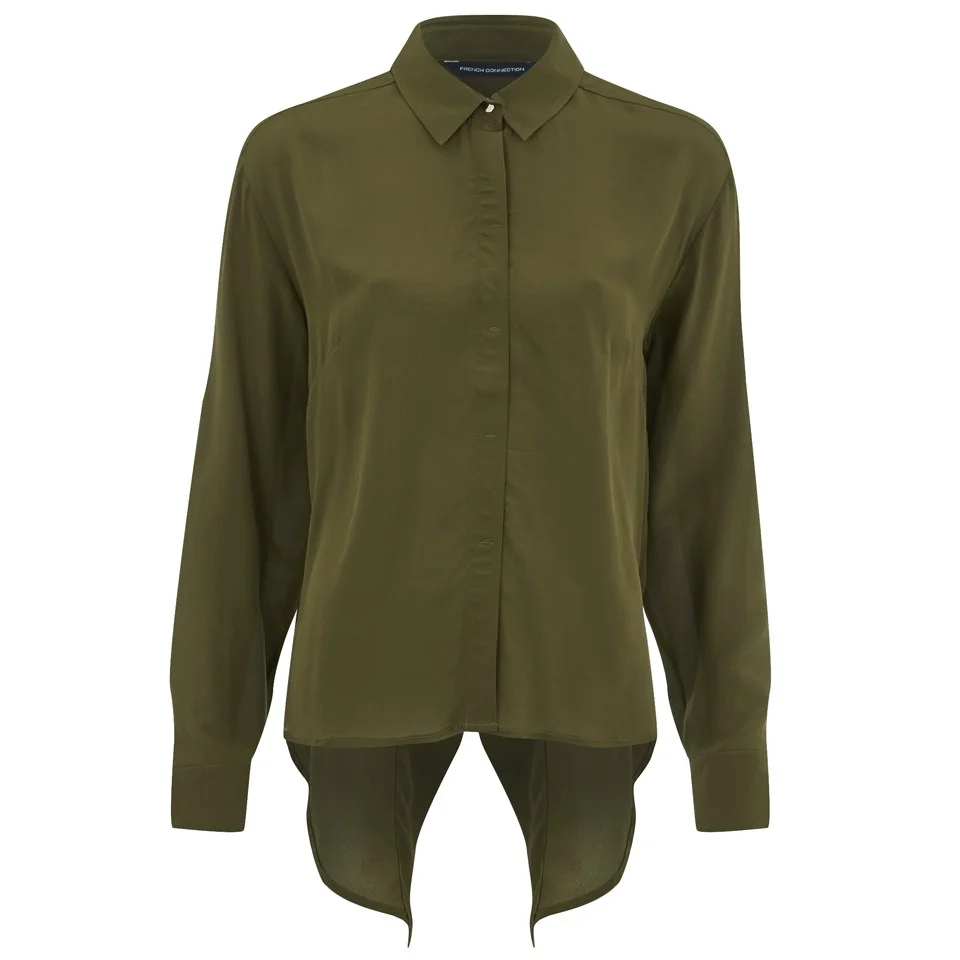 French Connection Women's Super Silk Shirt - Turtle Image 1