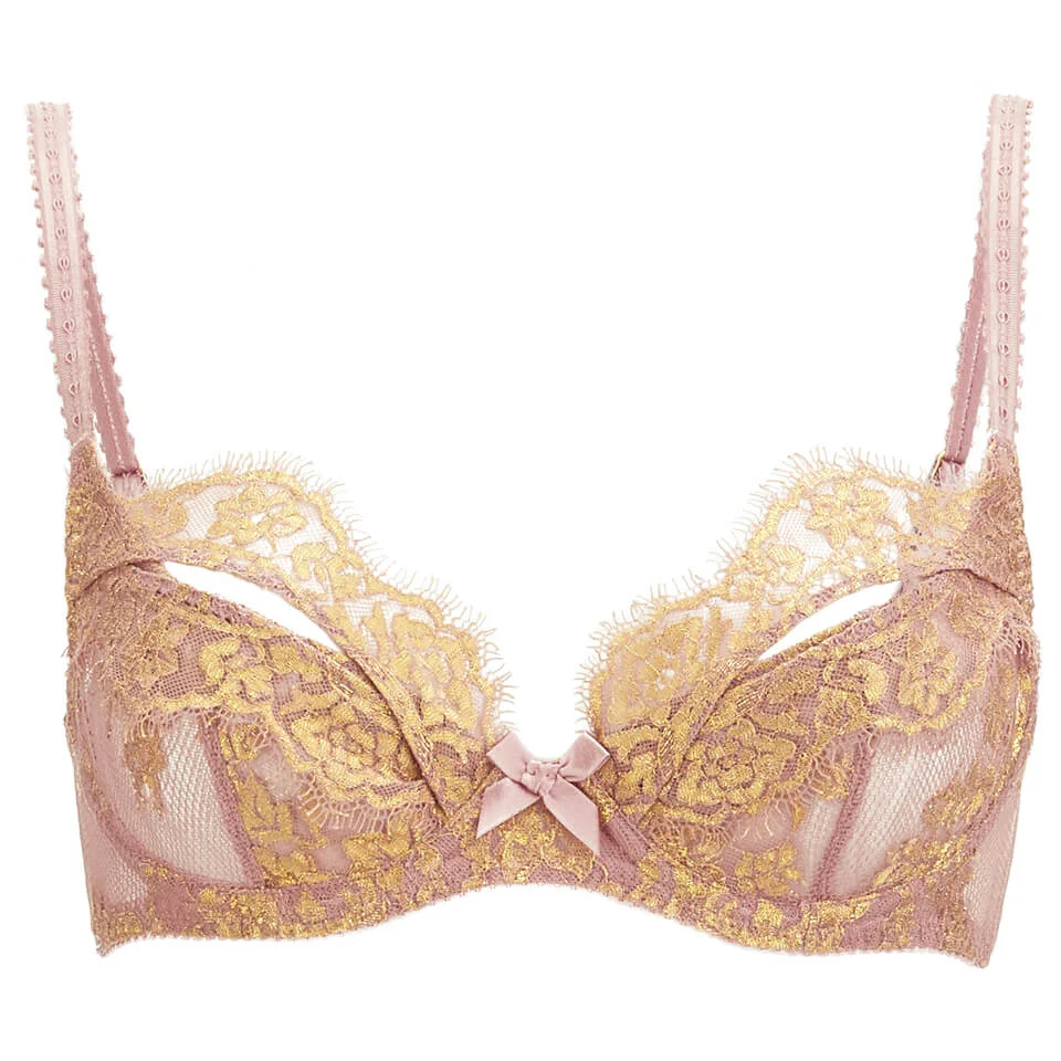 L'Agent by Agent Provocateur Women's Iana Non-Padded Balcony Bra - Taupe/Gold Image 1