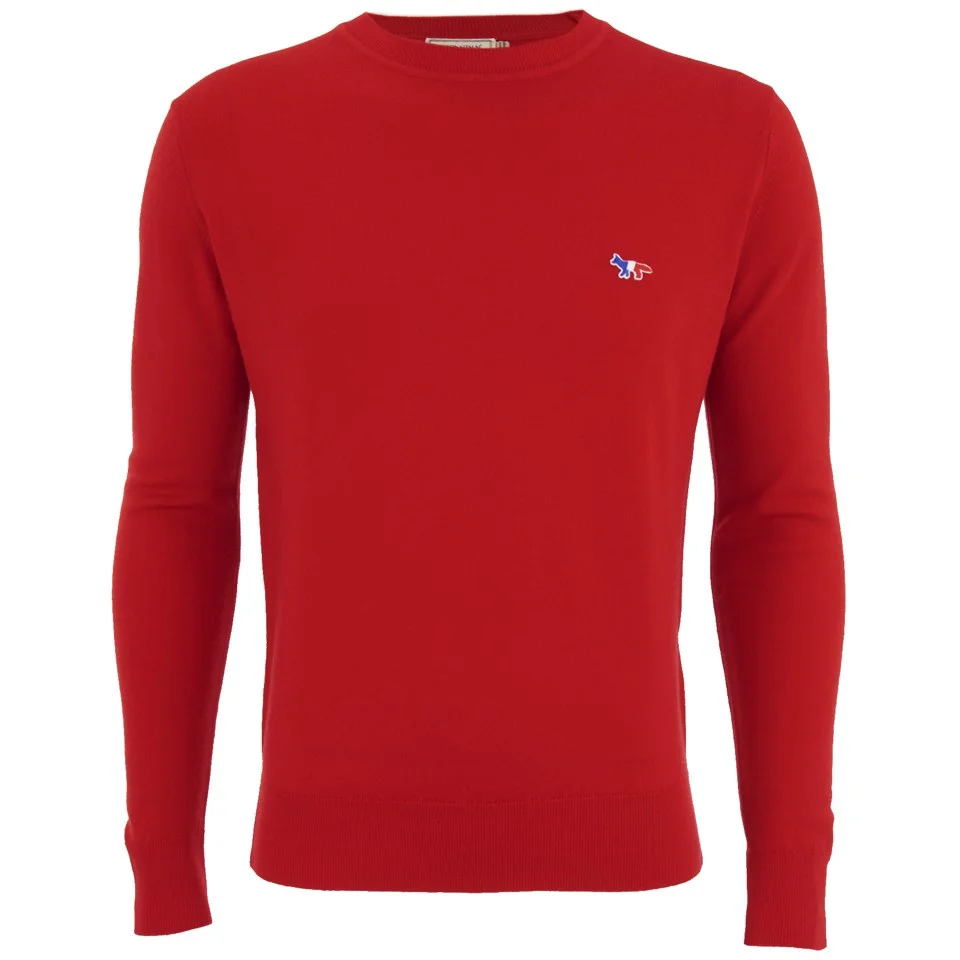 Maison Kitsuné Men's R-Neck Sweatshirt - Red Image 1