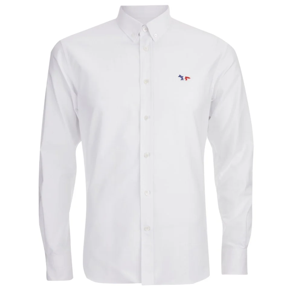 Maison Kitsuné Men's Classic Shirt with Tricolor Patch - White Image 1