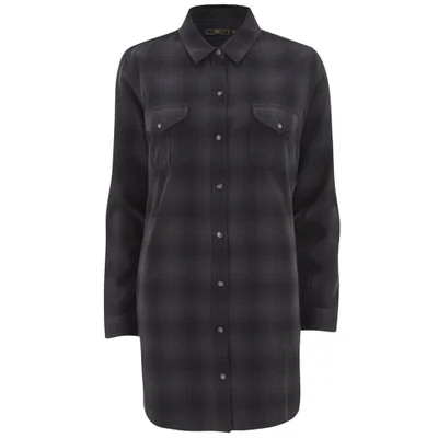 OBEY Clothing Women's Abbey Flannel Shirt Dress - Black Multi