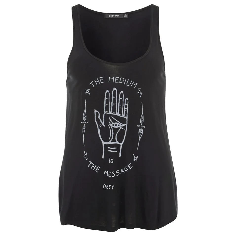 OBEY Clothing Women's Medium is the Message Top - Black Image 1