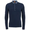 BOSS Orange Men's Patch 1 Collar Detail Long Sleeve Polo Shirt - Navy - Image 1