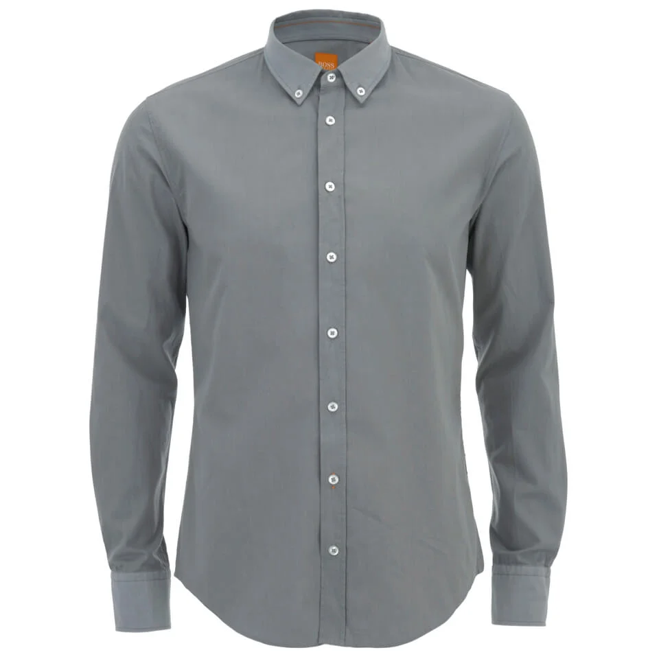 BOSS Orange Men's Edipoe Long Sleeve Shirt - Grey Image 1