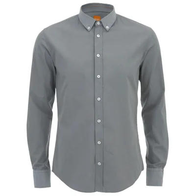 BOSS Orange Men's Edipoe Long Sleeve Shirt - Grey
