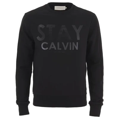 Calvin Klein Men's Jerom 'STAY CALVIN' Sweatshirt - Meteorite