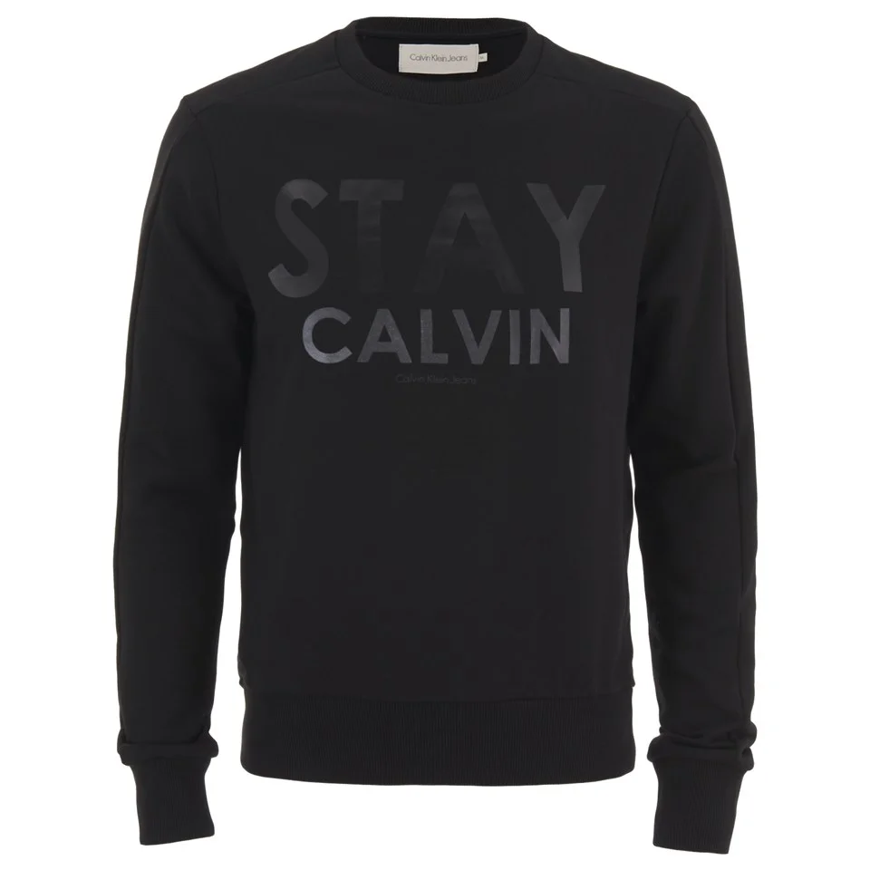 Calvin Klein Men's Jerom 'STAY CALVIN' Sweatshirt - Meteorite Image 1
