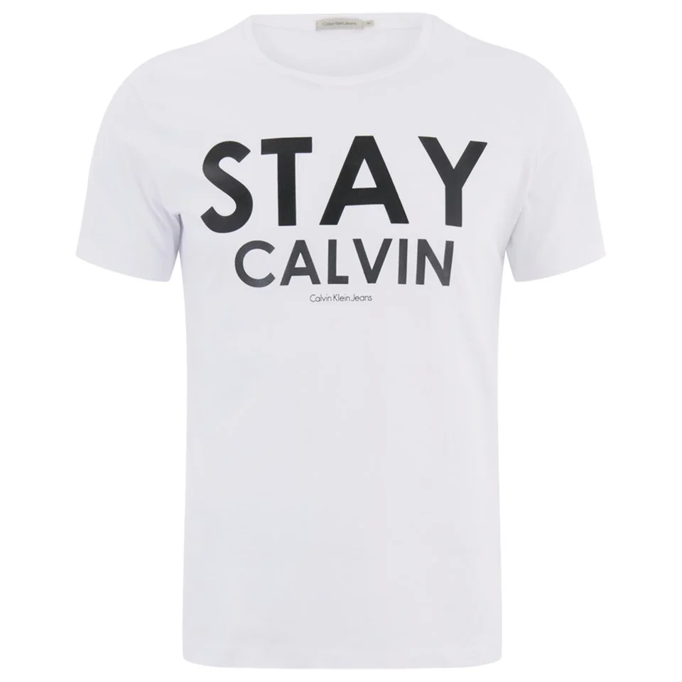 Calvin Klein Men's Tender 'STAY CALVIN' Short Sleeve T-Shirt - Bright White Image 1