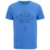 BOSS Green Men's 1 Large Logo Crew Neck T-Shirt - Blue - Image 1