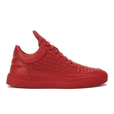 Filling Pieces Men's Quilted Circles Low Top Trainers - Red