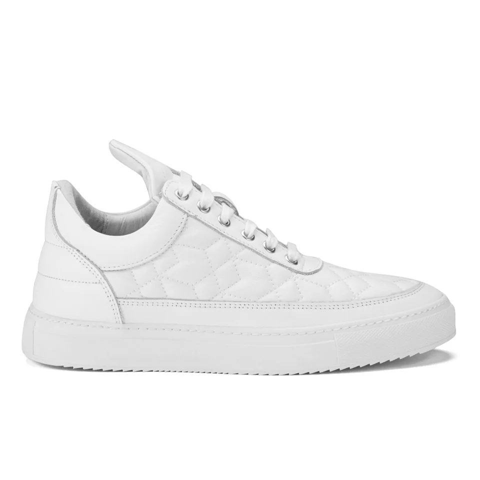 Filling Pieces Women's Quilted Low Top Trainers - White Image 1