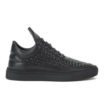 Filling Pieces Men's Quilted Circles Low Top Trainers - Black