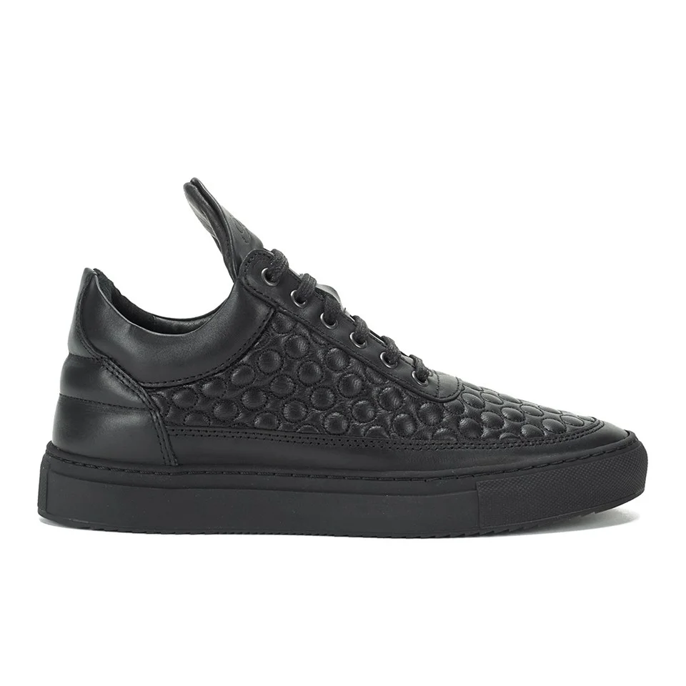 Filling Pieces Men's Quilted Circles Low Top Trainers - Black Image 1