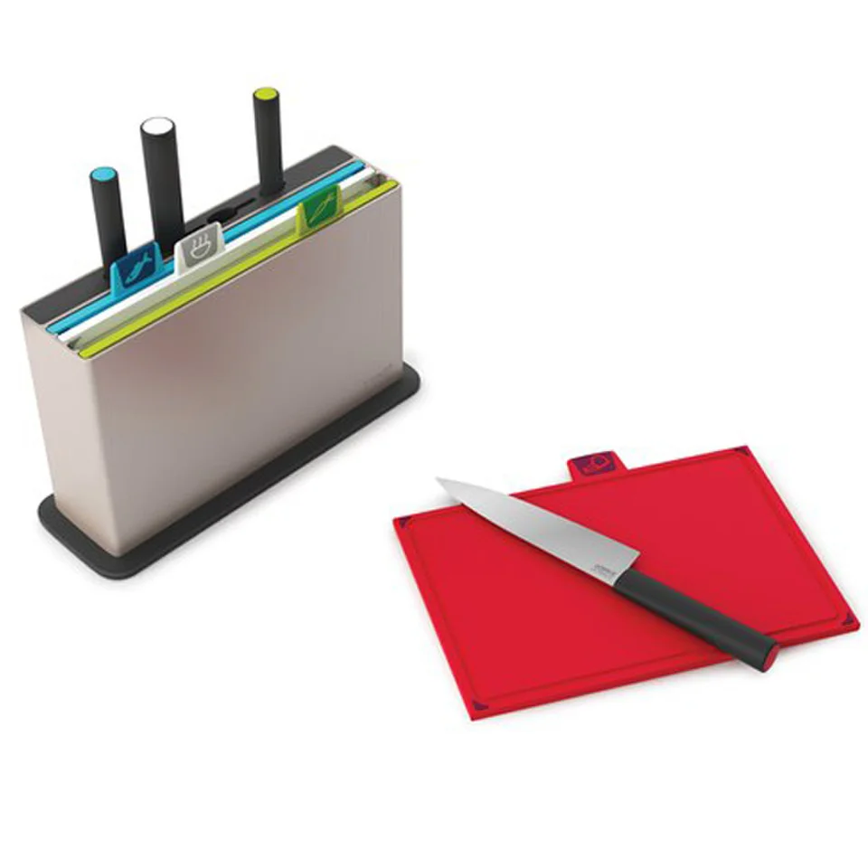 Joseph Joseph Index Chopping Board with Knives Image 1