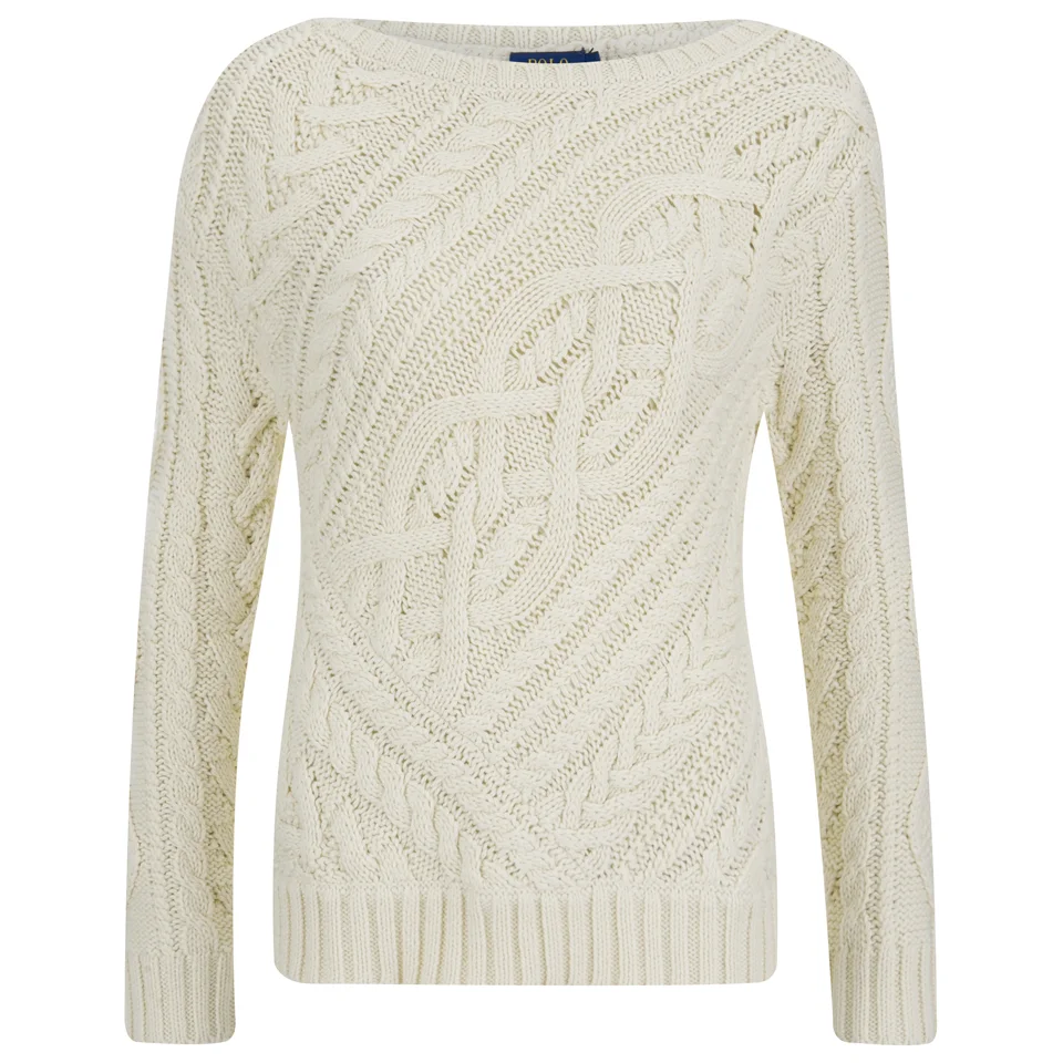 Polo Ralph Lauren Women's Cable Knitted Jumper - Port Cream Image 1