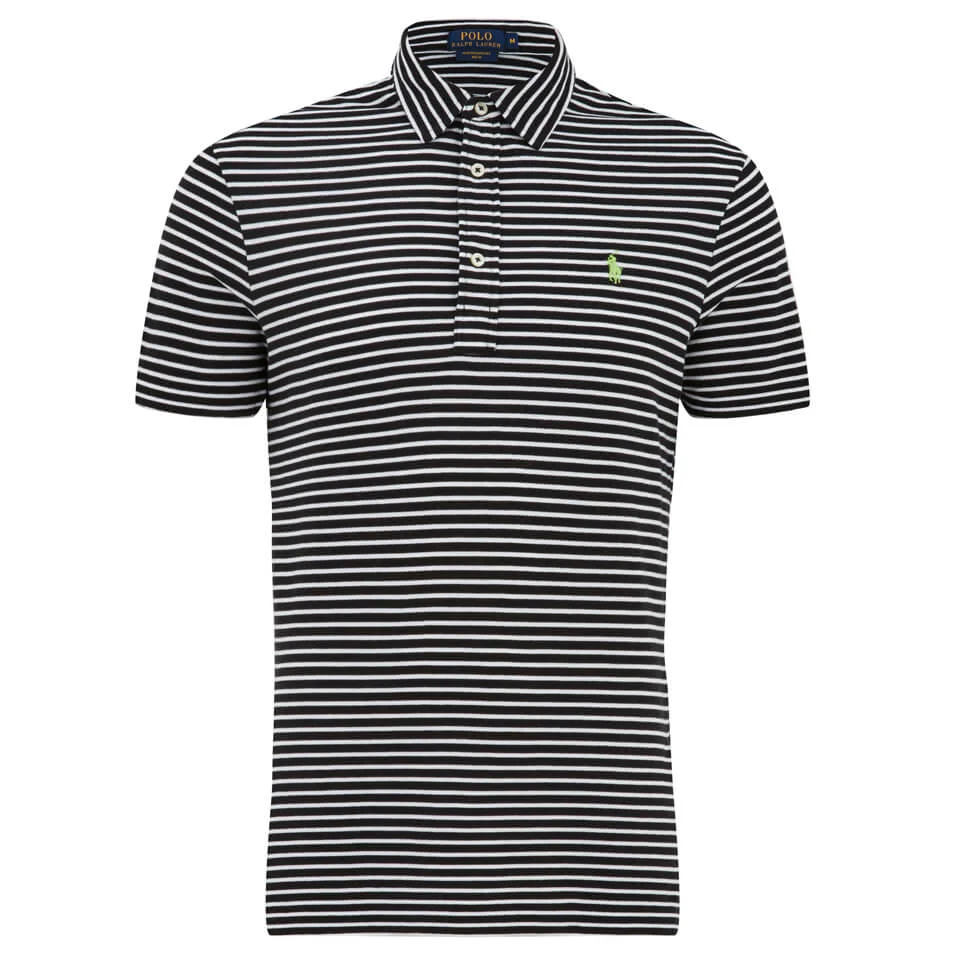 Polo Ralph Lauren Men's Striped Pique Polo Shirt - Black/White Image 1