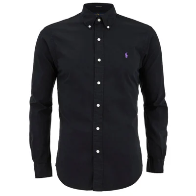 Polo Ralph Lauren Men's Plain Slim Fit Long Sleeve Shirt - Polo Black