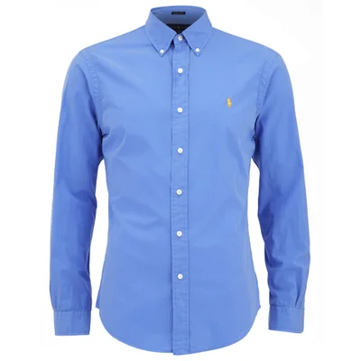 Polo Ralph Lauren Men's Plain Slim Fit Long Sleeve Shirt - Island Blue