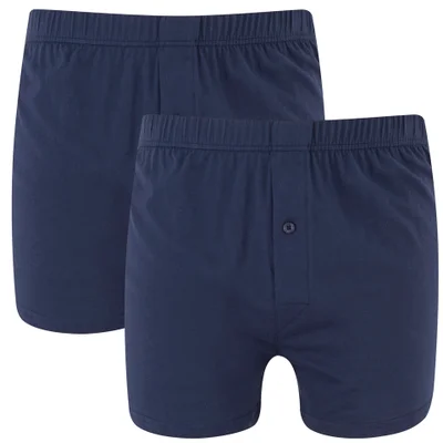 Wolsey Men's Twin Pack Jersey Boxer Shorts - Navy
