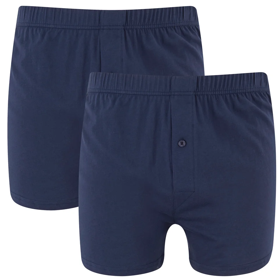 Wolsey Men's Twin Pack Jersey Boxer Shorts - Navy Image 1