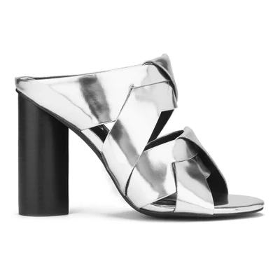 Senso Women's Xanthe II Chrome Strappy Mule Sandals - Silver