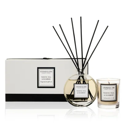 Stoneglow Modern Classics Candle and Reed Gift Set - White Tea and Bamboo