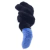 Charlotte Simone Women's Popsicle Faux Fur Scarf - Navy/Baby Blue Tail - Image 1