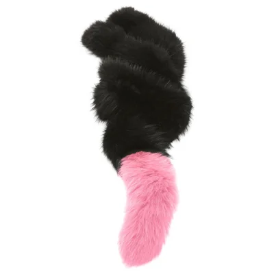 Charlotte Simone Women's Popsicle Fur Scarf - Black/Candy Pink Tail