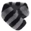 Charlotte Simone Women's Candy Stripe Cuff Faux Fur Scarf - Black/Dove Grey - Image 1