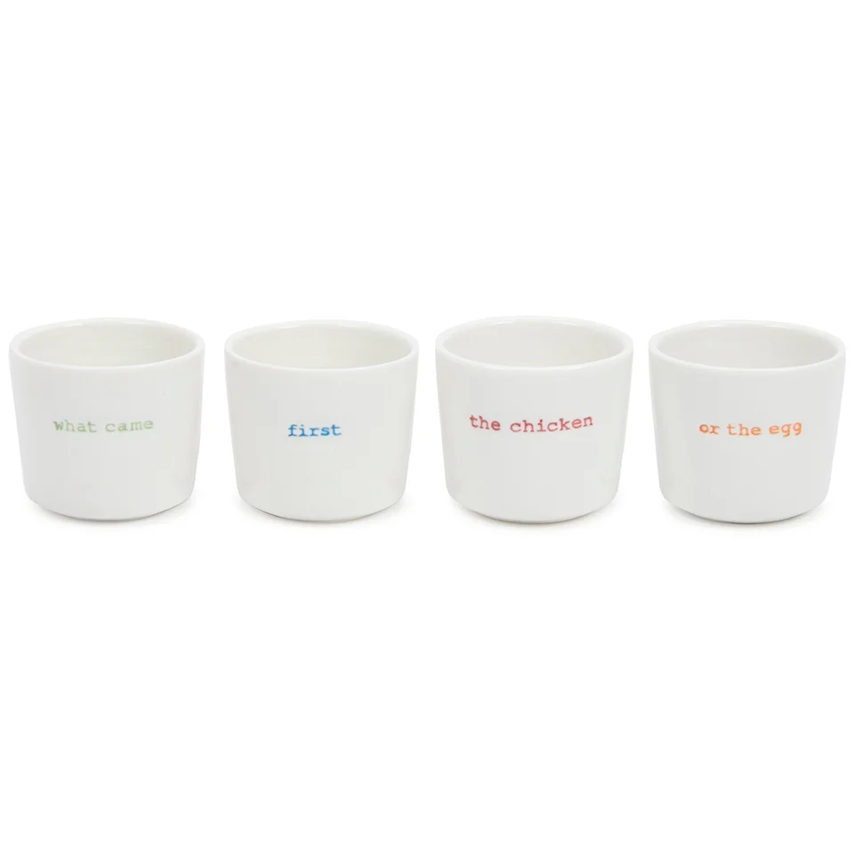 Keith Brymer Jones What Came First Egg Cups - White (Set of 4) Image 1
