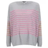 Cocoa Cashmere Women's Striped Pocket Jumper - Grey/Dayglow/Laser - Image 1