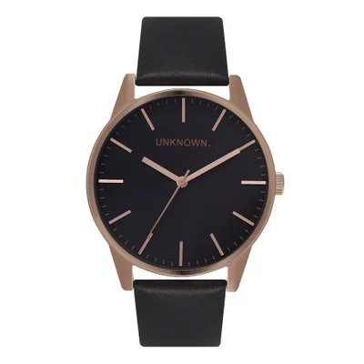 UNKNOWN Men's The Classic Watch - Black Dial/Rose Gold