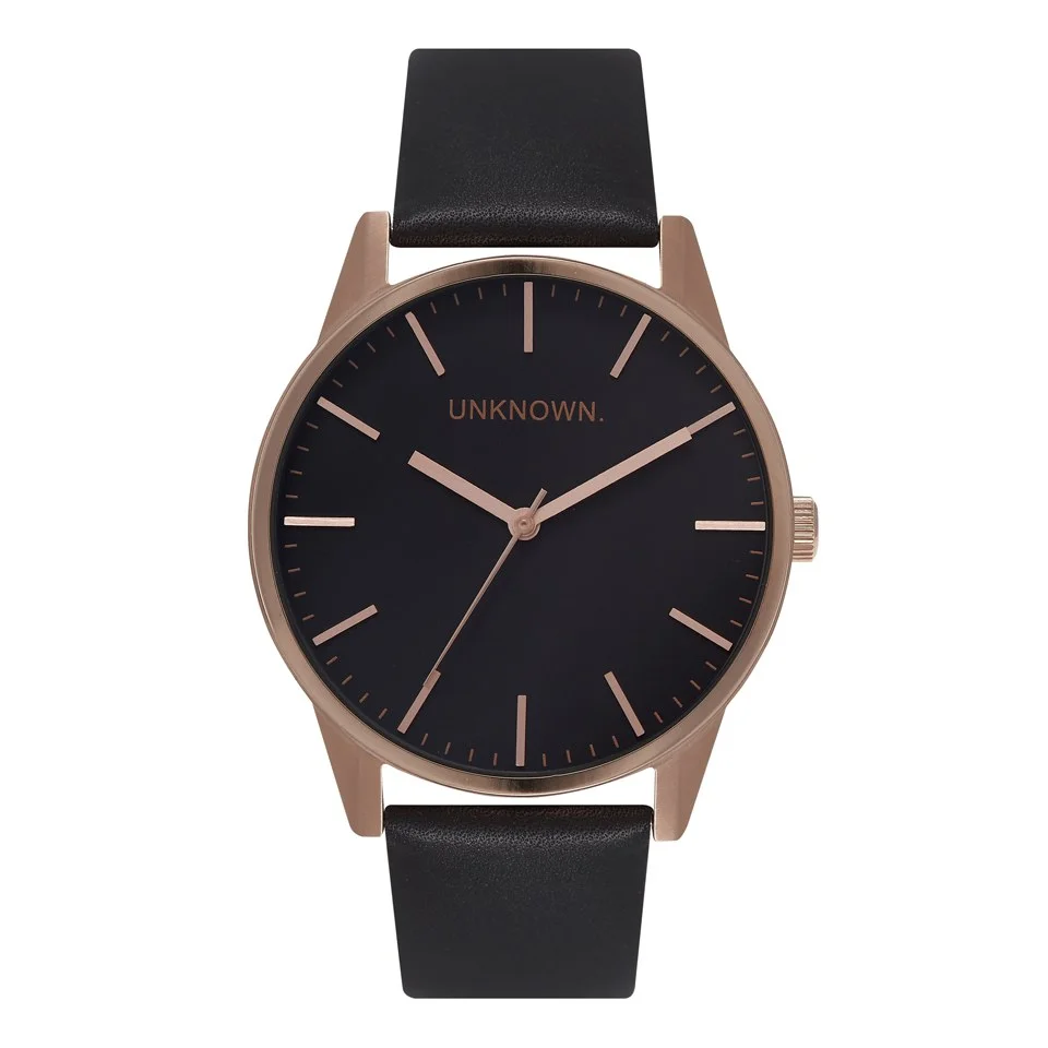 UNKNOWN Men's The Classic Watch - Black Dial/Rose Gold Image 1