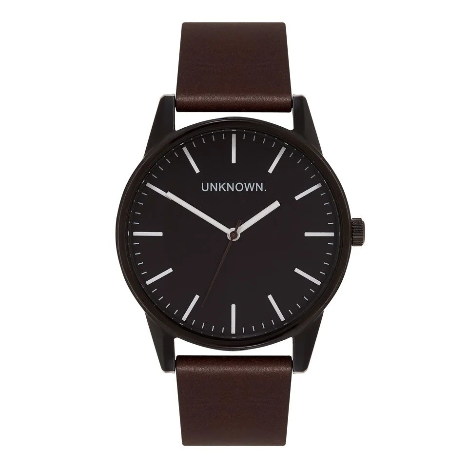 UNKNOWN Men's The Wrap Watch - Black Dial/Brown Image 1