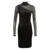 Ganni Women's Sheer Panel Dress - Black - Image 1
