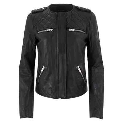 Selected Femme Women's Isabello Leather Jacket - Black