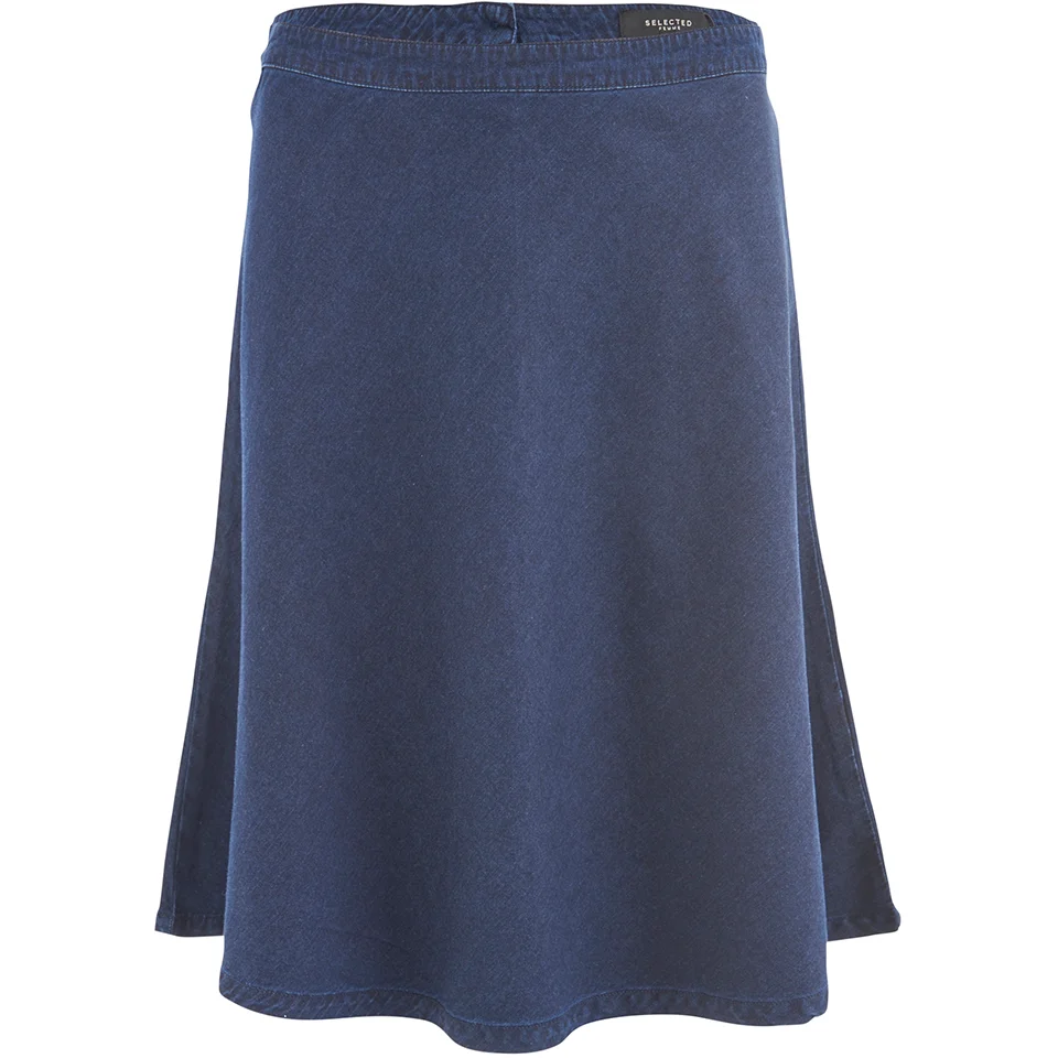 Selected Femme Women's Selma Midi Denim Skirt - Dark Blue Denim Image 1