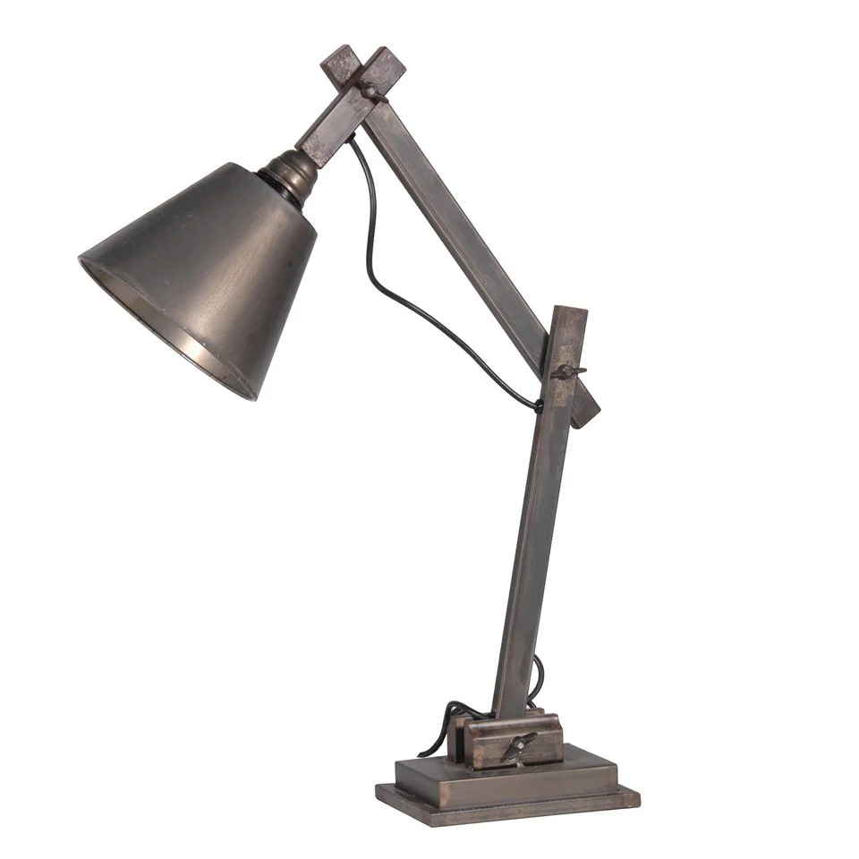Antiqued Metal Desk Lamp Image 1