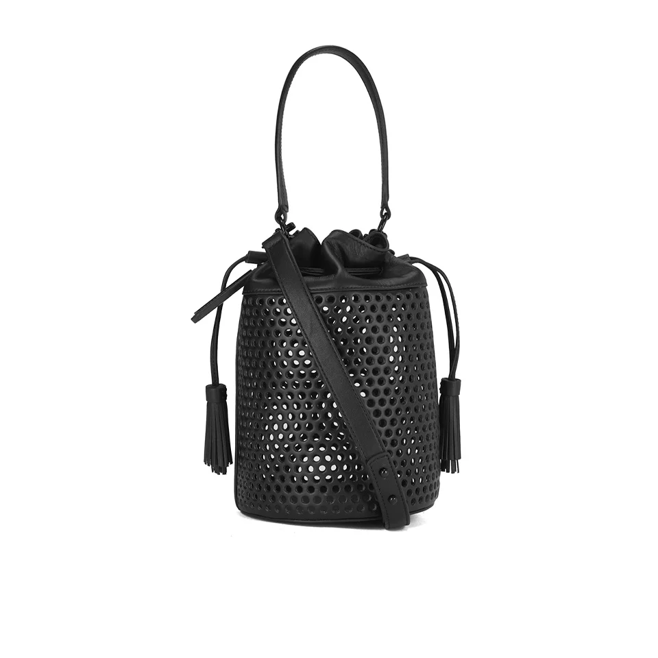 Loeffler Randall Women's Industry Perforated Bucket Bag - Black Image 1
