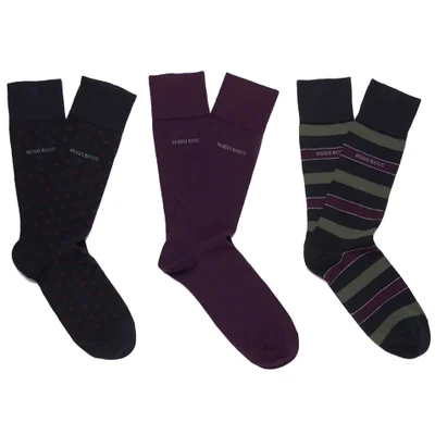 BOSS Hugo Boss Men's 3 Pack Socks - Purple