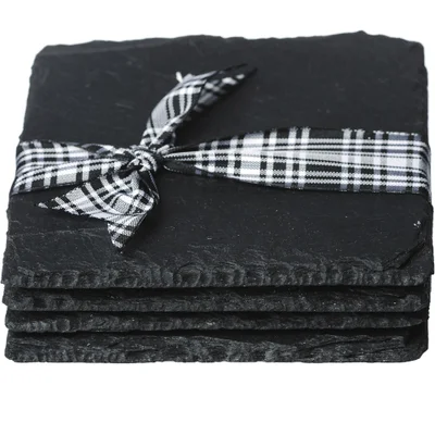 Just Slate Square Coasters in Gift Box - Set of 4
