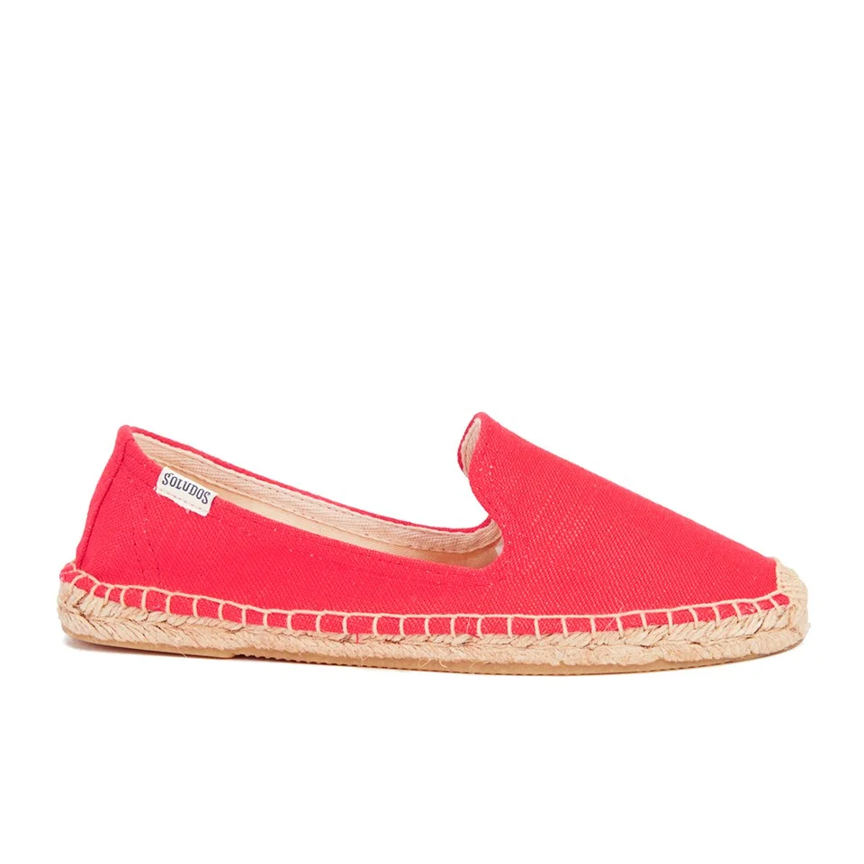 Soludos Women's Linen Espadrille Smoking Slippers - Linen Coral Image 1