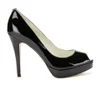 MICHAEL MICHAEL KORS Women's York Patent Peep Toe Heels - Black - Image 1