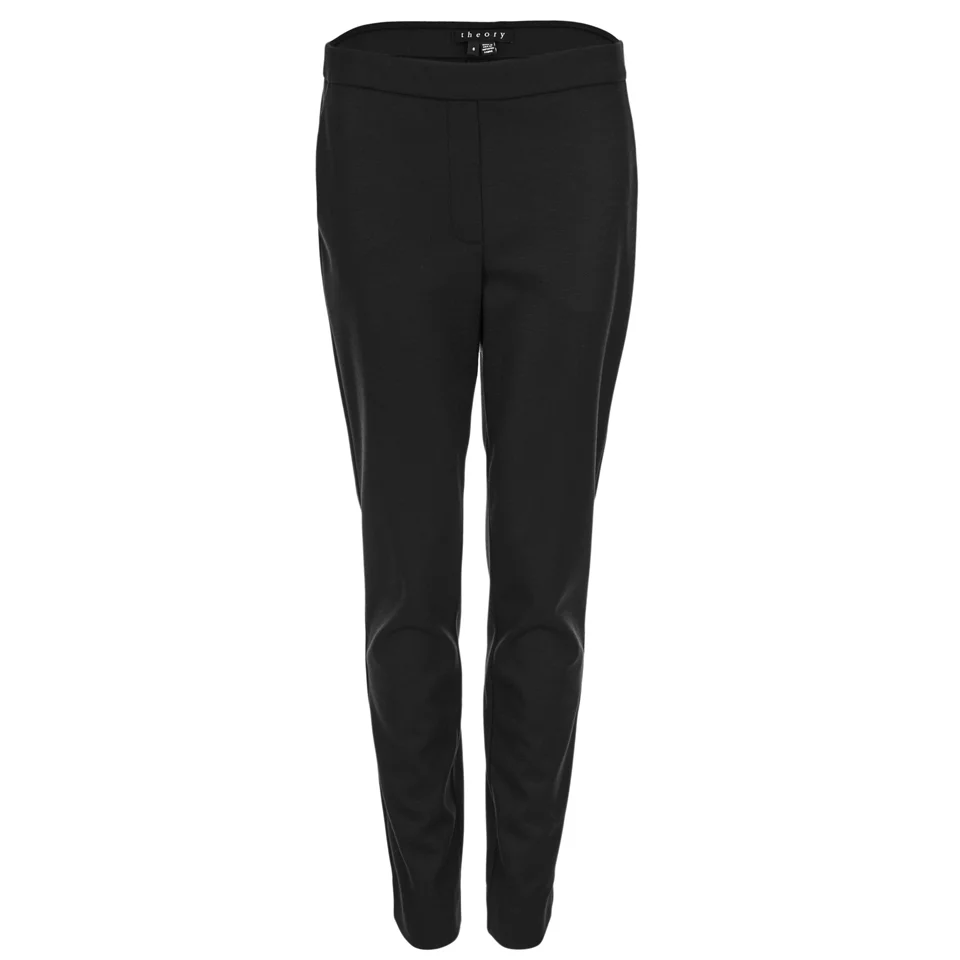 Theory Women's Thaniel FLK Jersey Flannel Trousers - Black Image 1