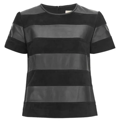 MICHAEL MICHAEL KORS Women's Combo Fabric T-Shirt -Black