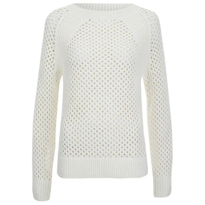 MICHAEL MICHAEL KORS Women's Mesh Snap Hem Sweater - White