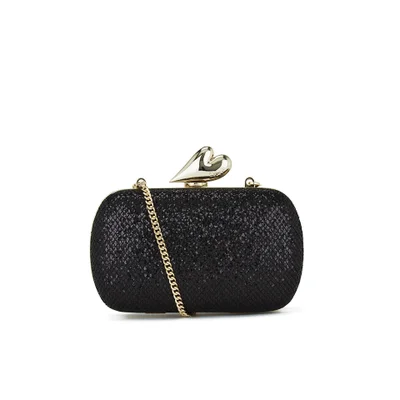 Diane von Furstenberg Women's Love Minaudiere Glitter Clutch Bag - Black